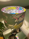 Double-sided 'Neon Zebra' graphic print lampshade
