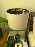 Double-sided 'Neon Zebra' graphic print lampshade