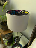 Double-sided 'Neon Zebra' graphic print lampshade