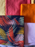 Double-sided 'Dark on Fire' Ankara print lampshade