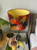 Double-sided 'Dark on Fire' Ankara print lampshade