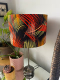 Double-sided 'Dark on Fire' Ankara print lampshade