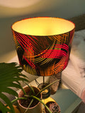 Double-sided 'Dark on Fire' Ankara print lampshade