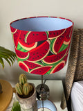 Double-sided "You're Twistin' My (Water)melon Man" Ankara print lampshade