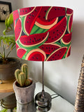 Double-sided "You're Twistin' My (Water)melon Man" Ankara print lampshade