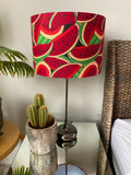 Double-sided "You're Twistin' My (Water)melon Man" Ankara print lampshade