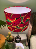 Double-sided "You're Twistin' My (Water)melon Man" Ankara print lampshade
