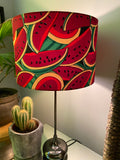 Double-sided "You're Twistin' My (Water)melon Man" Ankara print lampshade