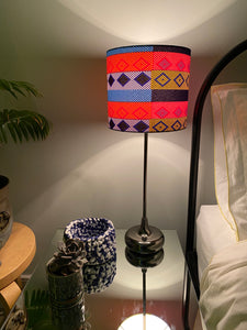 Single-sided ‘Primary Stripes’ pattern Ankara lampshade